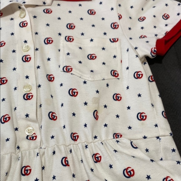 Gucci Red and White Heart Collar Shirt - Picture 4 of 6